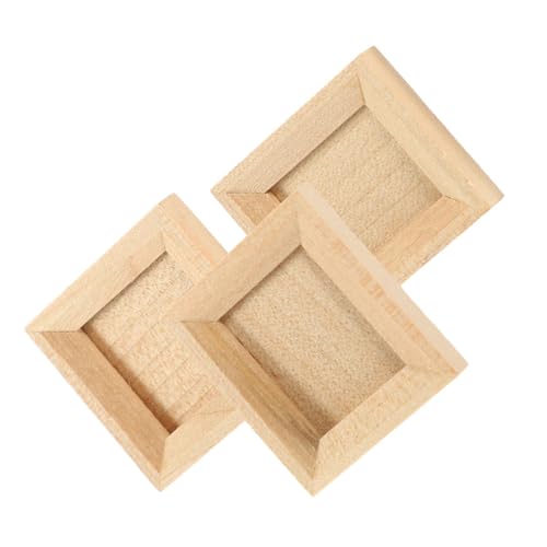 TOYANDONA Miniatur-bilderrahmen Für Puppenhaus-bodenbeläge 3 Stück Winzige Bildständer Bastel-Mini-Holz-fotorahmen von TOYANDONA