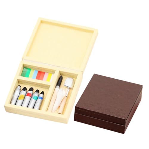 TOYANDONA Miniatur-malset – 2 Sets Mini-hauszubehör Mini-Modell-handwerkswerkzeuge Mit Staffelei Pigmentdekorationen TOYANDONA Miniatur-malset – 2 Sets Mini-hauszubehör Mini-Modell-handwerkswerkzeuge Mit Staffelei Pigmentdekorationen von TOYANDONA