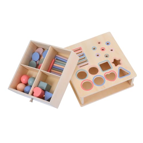 TOYANDONA Montessori Holzspielzeug für Kleinkinder Jahre Bunte Formen Sortierbox Pädagogisches Lernspielzeug für Farb und Formenerkennung Motorische Entwicklung Sichere Materialien von TOYANDONA