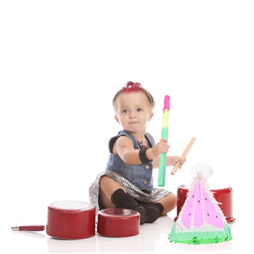 TOYANDONA Pinata mit Farbenfrohen Pappschlägern und Augenbinde Leichtes Partyspiel für Kindergeburtstag Karneval und Fest für Familienspiele und Festdekoration von TOYANDONA