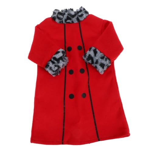 TOYANDONA Puppen-Strampler Karikatur Mädchenpuppe Kleidung Kleider Outfits Lebensecht Für Puppenzubehör Austauschbares Puppenkostüm Austauschbares Puppenkleid Puppenmantel Rot Stoff von TOYANDONA