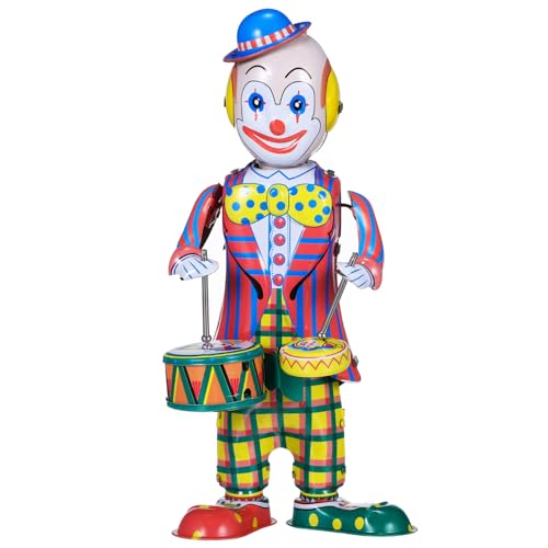 TOYANDONA Retro Clown Schlagzeuger Figur aus Aufziehspielzeug mit Feiner Verarbeitung Langlebiger Farbe Tischdekoration für Bars Cafés Zuhause Interaktives Vintage Wind Up TOYANDONA Retro Clown Schlagzeuger Figur aus Aufziehspielzeug mit Feiner Verarbeitung Langlebiger Farbe Tischdekoration für Bars Cafés Zuhause Interaktives Vintage Wind Up von TOYANDONA