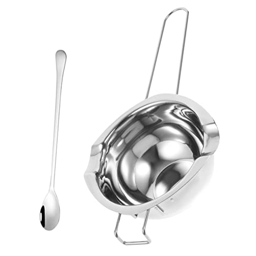 TOYANDONA Schmelztopf mit Löffel Rostfrei Hitzebeständig Leicht für Schokolade Butter Kerzenwachs Schmelzen Backen und Süßigkeitenzubereitung von TOYANDONA