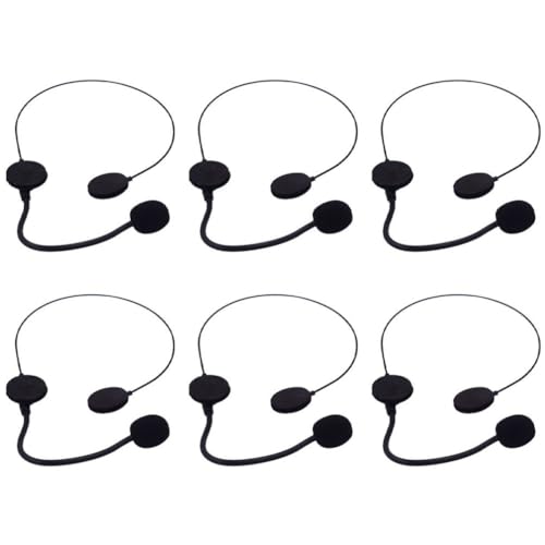 TOYANDONA Spielzeug-Mikrofon-Headset-Kostüm 6-Teiliges Mikrofon Mj Sänger-Mikrofon-Kopfbedeckung Schwarzer Kunststoff Maskerade-Kopfhörer Make-Up-Requisiten von TOYANDONA
