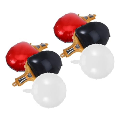 TOYANDONA Sportliche Geburtstagsparty deko Tischtennis Folienballon Roten und Schwarzen Schlägern Plus Weißen Bällen Wiederverwendbar Interaktive Sportdekoration für Erwachsene von TOYANDONA