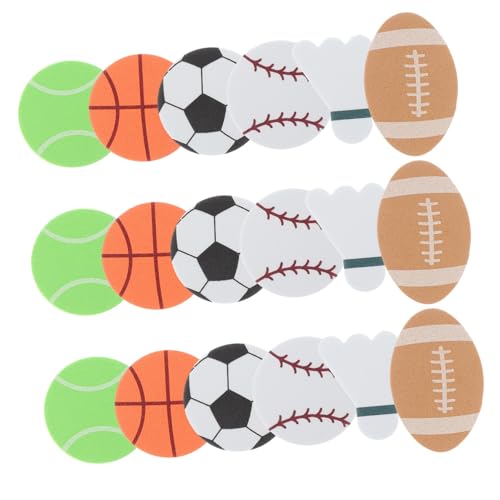 TOYANDONA Sticker Selbstklebende Fußball Basketball Dekoration Bunte Kinderparty Aufkleber für Scrapbooking DIY Vielseitig für Glatte Oberflächen Pädagogisch und Praktisch von TOYANDONA