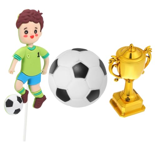 TOYANDONA Teiliges Fußball Geburtstagstorten Deko Langlebige Wiederverwendbare Fußball Cake Topper aus Festem Material Leuchtende Farben Einfache Anbringung für Schnelle TOYANDONA Teiliges Fußball Geburtstagstorten Deko Langlebige Wiederverwendbare Fußball Cake Topper aus Festem Material Leuchtende Farben Einfache Anbringung für Schnelle von TOYANDONA