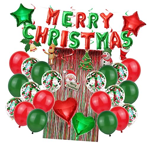 TOYANDONA Teiliges Weihnachts Party Deko mit Aluminiumfolie Luftballons in Rot und Grün Stern und Herzballons Spiraldekorationen Konfetti und Mattballons Festliche Girlande für Wand Fenster TOYANDONA Teiliges Weihnachts Party Deko mit Aluminiumfolie Luftballons in Rot und Grün Stern und Herzballons Spiraldekorationen Konfetti und Mattballons Festliche Girlande für Wand Fenster von TOYANDONA
