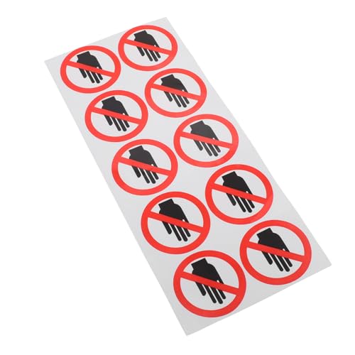 TOYANDONA Warnschild Aufkleber Warnschilder Für Türen „Nicht Benutzen“ „Handzeichen Nicht Berühren“ Sicherheitsschild „Kein Berühren“ Schild „Nicht Berühren“ Pvc Gleitfläche von TOYANDONA