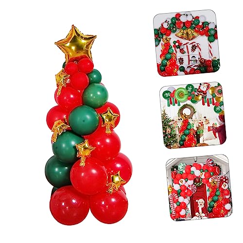 TOYANDONA Weihnachtsbaum Luftballon Latex und Aluminium Folie Weihnachtsdekoration für Weihnachtsfeier Rot Grün Festlich Farbenfrohe Partydeko TOYANDONA Weihnachtsbaum Luftballon Latex und Aluminium Folie Weihnachtsdekoration für Weihnachtsfeier Rot Grün Festlich Farbenfrohe Partydeko von TOYANDONA