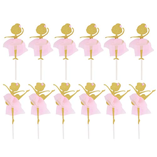 Toyandona 12 Stück Gold Glitter Exquisite Tanzende Mädchen Ballerina Cupcake Topper Cake Picks für Geburtstag Party Hochzeit Brautparty Party Dekorationen Toyandona 12 Stück Gold Glitter Exquisite Tanzende Mädchen Ballerina Cupcake Topper Cake Picks für Geburtstag Party Hochzeit Brautparty Party Dekorationen von TOYANDONA