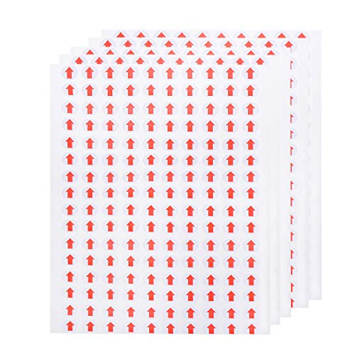 Toyandona 3200 Stück 10 mm, selbstklebend, Pfeilform, selbstklebend, für Qualitätsprüfung (Weiß + Rot) von TOYANDONA