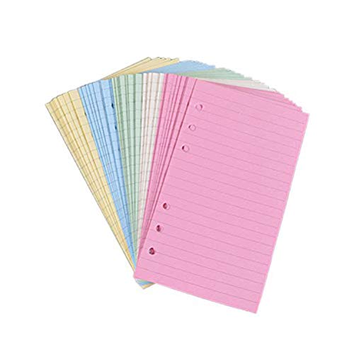 Toyandona 50 Seiten A6 bunt, 6 Löcher, liniert, lose Blätter für Notizbuch von TOYANDONA