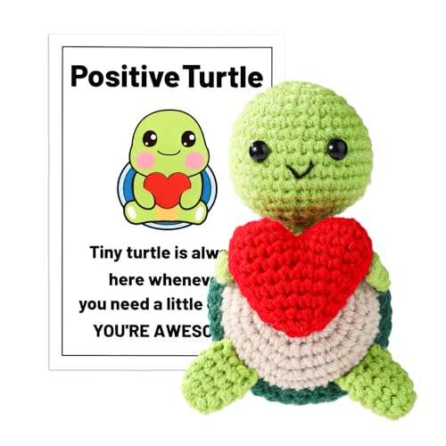 Positive Schildkröte mit Herz, Mini Strick Schildkröte mit Positiver Nachrichtenkarte Positive Häkeltiere Süßes Häkel Geschenk für Zuhause Büro Dekoration Valentinstagsgeschenk Positive Schildkröte mit Herz, Mini Strick Schildkröte mit Positiver Nachrichtenkarte Positive Häkeltiere Süßes Häkel Geschenk für Zuhause Büro Dekoration Valentinstagsgeschenk von TOYMIS