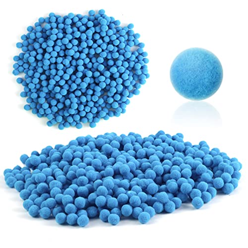 TOYMIS 500 Stück 1cm Mini-Pom Poms, Mini Pom Poms Pompons Zum Basteln Groß Pompons Zum Basteln Pompons Zum Basteln Pastell Kunst und Handwerk Mehrfarbige (Blau) von TOYMIS
