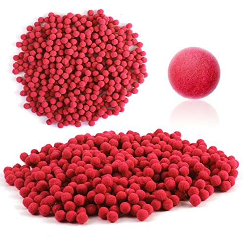 TOYMIS 500 Stück 1cm Mini-Pom Poms, Mini Pom Poms Pompons Zum Basteln Groß Pompons Zum Basteln Pompons Zum Basteln Pastell Kunst und Handwerk Mehrfarbige (Rot) von TOYMIS