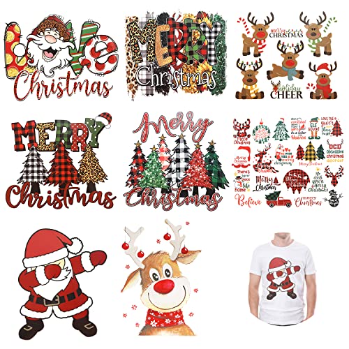 TOYMIS 8 Bögen Weihnachts Eisen auf Transfer, Süße Weihnachten Wärmetransfer Vinyl Aufkleber Aufbügler Weihnachten mit Elch Weihnachtsmann Weihnachtsbaum zum Selbermachen von Kleidung TOYMIS 8 Bögen Weihnachts Eisen auf Transfer, Süße Weihnachten Wärmetransfer Vinyl Aufkleber Aufbügler Weihnachten mit Elch Weihnachtsmann Weihnachtsbaum zum Selbermachen von Kleidung von TOYMIS