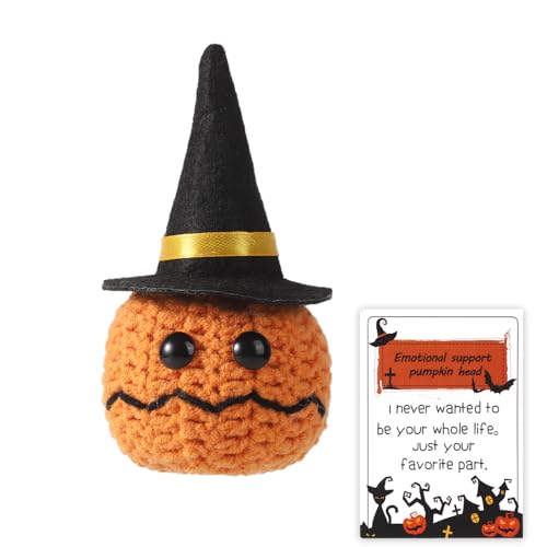 TOYMIS Halloween Kürbis Gehäkelt, Positive Kürbis Strickpuppe Lustige Dekoration Kreativ Gestrickt mit Kartenmütze Geschenk für Freunde Halloween Erntedankfest TOYMIS Halloween Kürbis Gehäkelt, Positive Kürbis Strickpuppe Lustige Dekoration Kreativ Gestrickt mit Kartenmütze Geschenk für Freunde Halloween Erntedankfest von TOYMIS