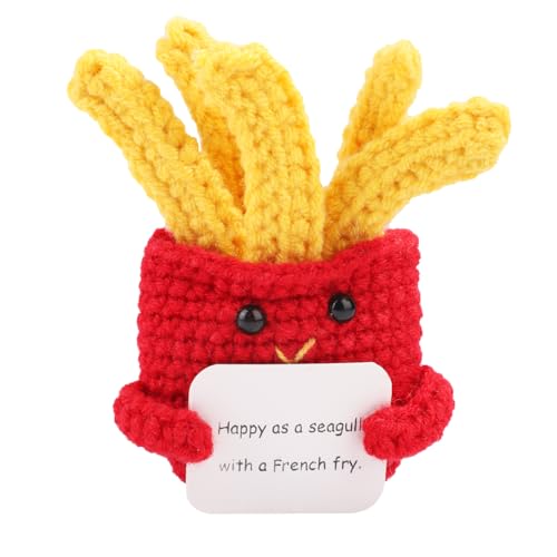 TOYMIS Positive Pommes, Kreative Gestrickte Pommes aus Kartoffelwolle mit Positiver Karte, Puppe, Geschenk für Freunde, Kindergeburtstagsdekoration, Ermutigung TOYMIS Positive Pommes, Kreative Gestrickte Pommes aus Kartoffelwolle mit Positiver Karte, Puppe, Geschenk für Freunde, Kindergeburtstagsdekoration, Ermutigung von TOYMIS