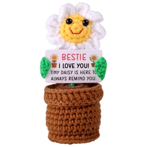 TOYMIS Positives Gänseblümchen-Häkelmuster, Süße Emotionale Strickblume mit Ermutigender Karte Lustige Gestrickte Häkelblumen Ideale Schreibtischdekoration für Freunde Familie TOYMIS Positives Gänseblümchen-Häkelmuster, Süße Emotionale Strickblume mit Ermutigender Karte Lustige Gestrickte Häkelblumen Ideale Schreibtischdekoration für Freunde Familie von TOYMIS
