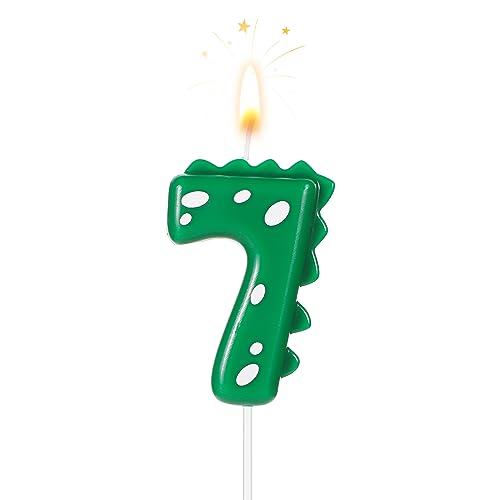 Zahlen Geburtstagskerzen, 7cm Dinosaurier Kerzen Geburtstagskuchenkerzen Dinosaurier Kerzen Geburtstag für Kuchen-Dinosaurier-Kerzen-Themenparty-Dekoration von TOYMIS