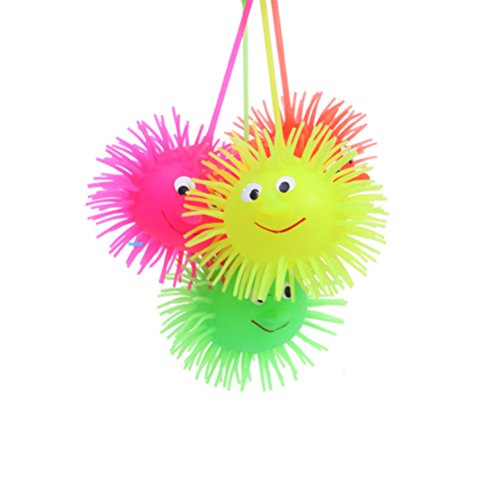 TOYMYTOY 5 stücke Leuchtende Kugel Ball Glühende Igel Elastizität Flash-Haar Ball Kinder Lustige Spielzeug (Gelegentliche Farbe) von TOYMYTOY