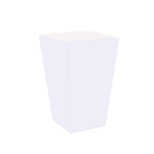 TOYMYTOY Popcorn Tüten,Süßigkeit-Behälter-Kartone Papiertüten für Gastgeschenke,100pcs (weiß) von TOYMYTOY