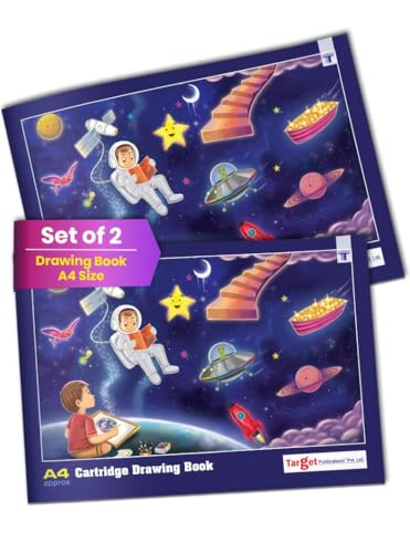 Zeichenblock für Kinder, A4-Format, 2 Stück, Skizzenblock für Künstler, Kinder und Studenten, 34 Seiten, weißes Blanko-Papier, ca. 29,5 x 21 cm, weicher Einband von TOYVENTURES