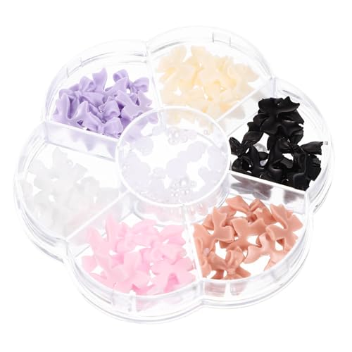TOYZFRIENDY 1 Schachtel Nageldekorationen mit Perlen und Schleifen Nail Art DIY Accessoires für Mädchen Vielseitige Maniküre Ornamente Leichte Langlebige und Glänzende Nagelverzierungen von TOYZFRIENDY