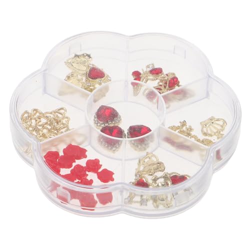 TOYZFRIENDY 1 Schachtel Rhinestone Nagel Charms Herz Schmetterling Krone Strass Nail Art Glänzend Funkelnd für Valentinstag Romantische Maniküre Zubehör von TOYZFRIENDY