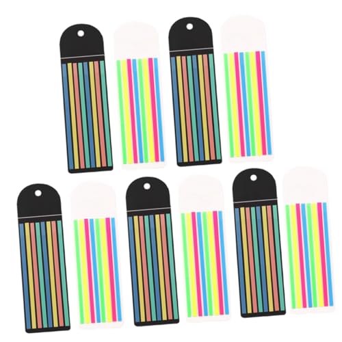 TOYZFRIENDY 10 Blatt Teiliges Halbtransparente Pet highlight strips Dünne Portable Seitenmarker in Weiß Sanften Farbtönen Fluoreszierende Markierungsstreifen für Schule Büro und Fokussiertes von TOYZFRIENDY