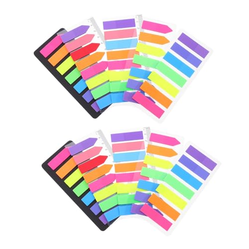 TOYZFRIENDY 10 Sätze Bunte Kunststoff Haftnotizen Tabs Fluoreszierende Seitenmarker Beschreibbar für Büro Schule Zuhause Praktische Index Klebezettel von TOYZFRIENDY