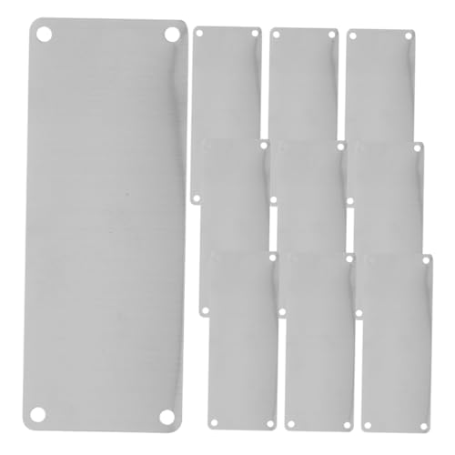 TOYZFRIENDY 10 Stk. Teiliges Blanko Schilder mit Löchern Robuste Metallgravurplatten für DIY Namensschilder Wetterfeste Türschilder und Außenbeschilderung von TOYZFRIENDY
