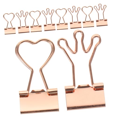 TOYZFRIENDY 10 Stück Büroklammern Herzform Bunte Metall Binder Clips Praktische Dokumentenclips für Zuhause Büro und Schule Vielseitige Organisationsklammern für Papiere Notizen Umschläge von TOYZFRIENDY