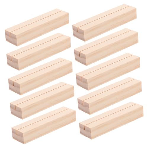 TOYZFRIENDY 10 Stück Holz Tischkartenhalter aus Unbehandeltem Kiefernholz Stabile Kartenständer für Hochzeit Geburtstag Shower Vielseitig Einsetzbar und Wiederverwendbar von TOYZFRIENDY