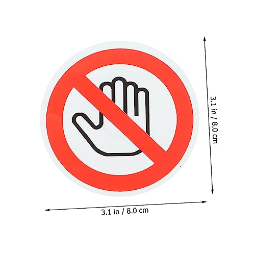 TOYZFRIENDY 10 Stück Runde Warnaufkleber Selbstklebend No Touch Sign Sticker für Maschinen Sicherheitsschutz Klare Langlebige Haftetiketten für Innen Außen Glatte Oberflächen von TOYZFRIENDY