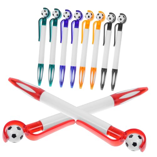 TOYZFRIENDY 10 Stück Teiliges Fußball Kugelschreiber mit Drehbarem Fußballkopf Bunte Ballpoint Pens für Schüler Glattes Schreiben Kreative Büro und Party Deko als und Mitgebsel von TOYZFRIENDY
