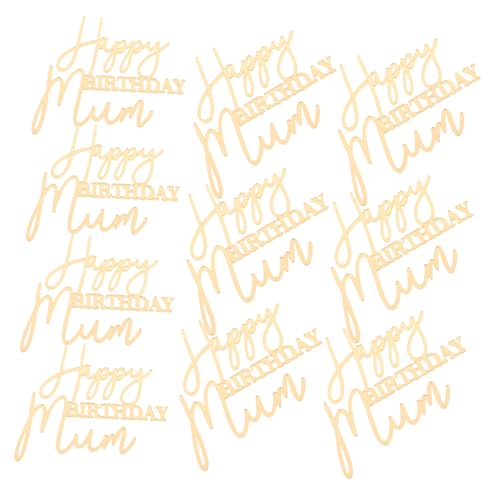 TOYZFRIENDY 10 Stück Teiliges Happy Birthday Mom Cake Ornament Thematische Geburtstagskuchendekoration für Mütter Vielseitige Party Deko für Frauen und Mädchen Eleganter Cake Topper für von TOYZFRIENDY