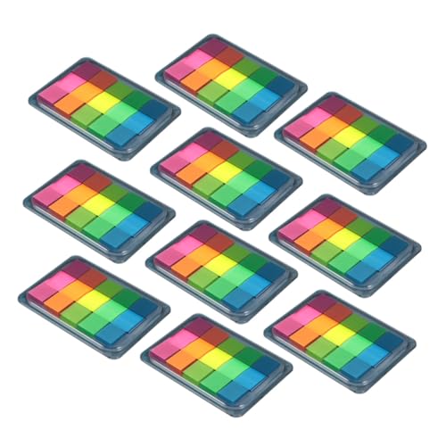 TOYZFRIENDY 10 Stück Teiliges Selbstklebendes Index Label Pad Fluoreszierende Haftnotizen Bunt Wiederverwendbar für Büro Schule zum Markieren und Organisieren von Dokumenten und Büchern TOYZFRIENDY 10 Stück Teiliges Selbstklebendes Index Label Pad Fluoreszierende Haftnotizen Bunt Wiederverwendbar für Büro Schule zum Markieren und Organisieren von Dokumenten und Büchern von TOYZFRIENDY