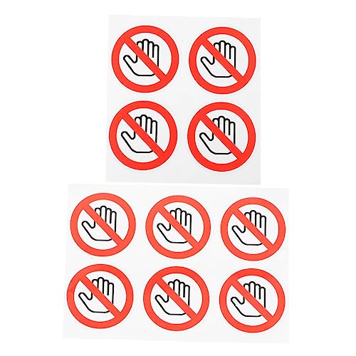 TOYZFRIENDY 10 Stück Warnschild Aufkleber Selbstklebend Sicherheits Warnaufkleber Vorsicht Bitte Nicht Berühren Aufkleber Für Fenster von TOYZFRIENDY