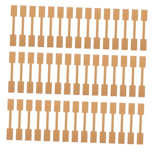 TOYZFRIENDY 100 Blatt Kraftpapier Etiketten Quadratisch Selbstklebend Schmuck Preisanhänger Blanko Markierungsschilder für Ringe Schmuckwaren Display Tags von TOYZFRIENDY