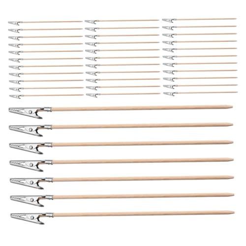 TOYZFRIENDY 100 Stück Teiliges Alligator Clips mit Bambusgriff Stabile Metallklammern für Fotos Poster Basteln Modellbemalung und Vielseitige Dekoration Langlebig für DIY Projekte von TOYZFRIENDY