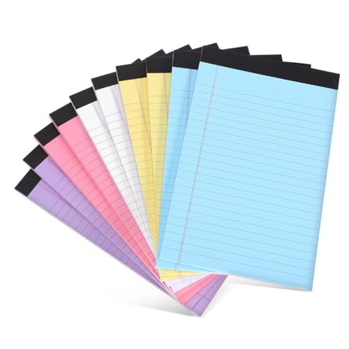 TOYZFRIENDY 10Er-Packung Notizblöcke Bunt Liniert Leicht Abreißbar Dickes Papier ohne Durchbluten Vielseitige Schreibblöcke für Büro Studium und Notizen Praktische Kompakte Farbenfrohe von TOYZFRIENDY