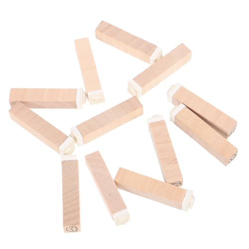 TOYZFRIENDY 12 Stück Teiliges Klein Handlich Robust für DIY Scrapbooking Karten Basteln Kreative Motive Holzstempel für Langlebigen Einsatz von TOYZFRIENDY