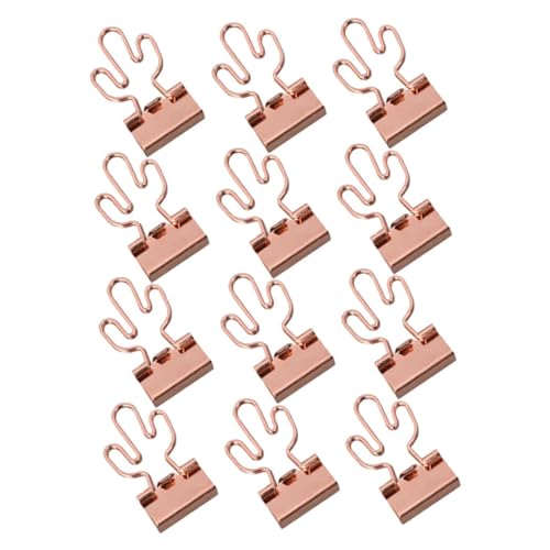 TOYZFRIENDY 12 Stück Teiliges Metall Büroklammern Rosegold Kleine Binder Clips für Dokumentenorganisation und Aktenklemmen Praktische Papierklemmen mit Starker Haftung für Büro und Zuhause von TOYZFRIENDY
