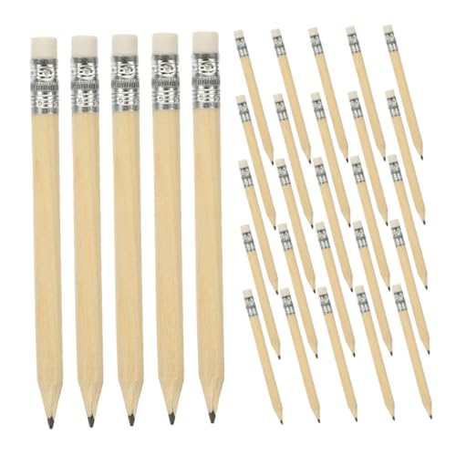 TOYZFRIENDY 120 Stück Golfbleistifte mit Radiergummi Kurze Holzstifte mit Natürlichem Finish und Komfortabel für Golf Büro Schule und Events Integrierter Radiergummi Platzsparend und von TOYZFRIENDY