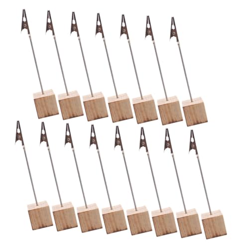 TOYZFRIENDY 15 Stück Teiliges Holz Krokodilklemmen Tischkartenhalter Fotohalter mit Stabilem Sockel für Hochzeit Tischnummern Memo Clips für Büro und Party Dekoration von TOYZFRIENDY