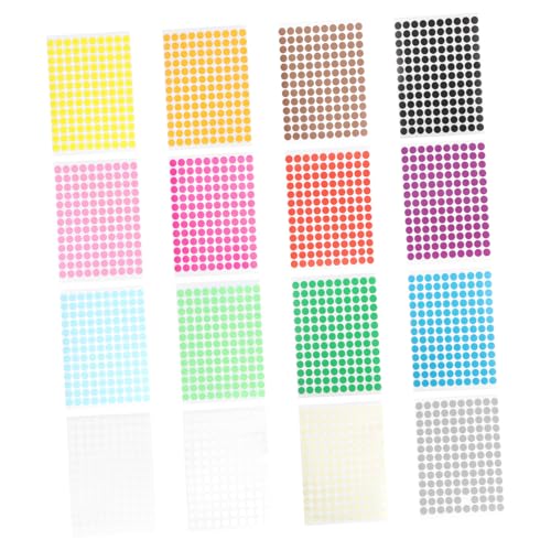 TOYZFRIENDY 16 Blatt Bunte Selbstklebende Rundetiketten Farbige Markierungspunkte für und Halloween Aufkleber Vielseitige Sticker für Papier Kalender und DIY Dekoration von TOYZFRIENDY