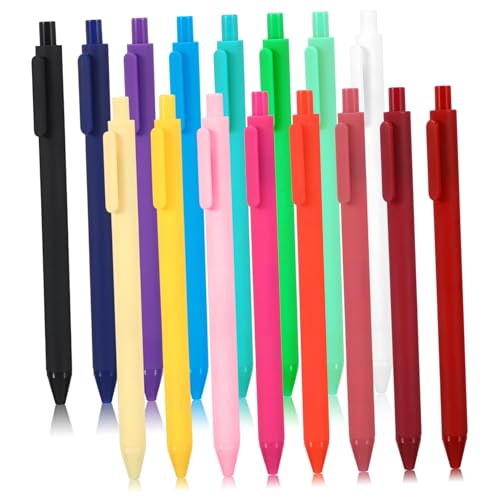 TOYZFRIENDY 16 Stück Teiliges Gelstifte Einziehbar Bunte Kugelschreiber mit Sanfter Schreibfunktion Ergonomisch Leichter Griff für Schule Büro Alltag von TOYZFRIENDY