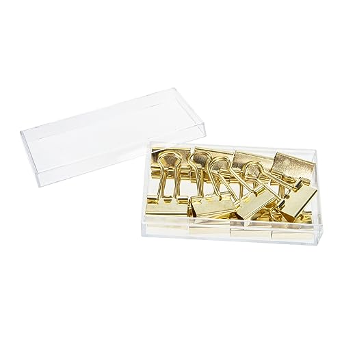 TOYZFRIENDY 16 Stück Teiliges Goldene Paper Binder Clips aus Hochwertiger Legierung Langlebige Büroklammern für Dokumente Belege und Notizen Vielseitige Papierklemmen für Büro Schule und von TOYZFRIENDY
